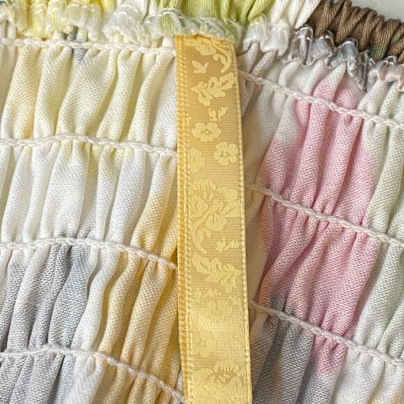 Rockabilly PinUp Spaghetti Strap Summer Dress Floral Elastic Back Pockets XS - Picture 8 of 9